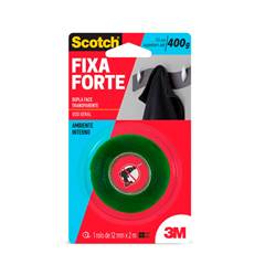 FITA DUPLA FACE FIXA FORTE 12MM X 2M 3M