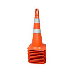 CONE RIGIDO 75CM  LARANJA/BRANCO